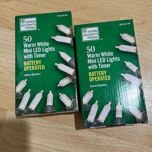 [Brand New] String lights 50ct warm white mini LED lights with timer - 16ft long